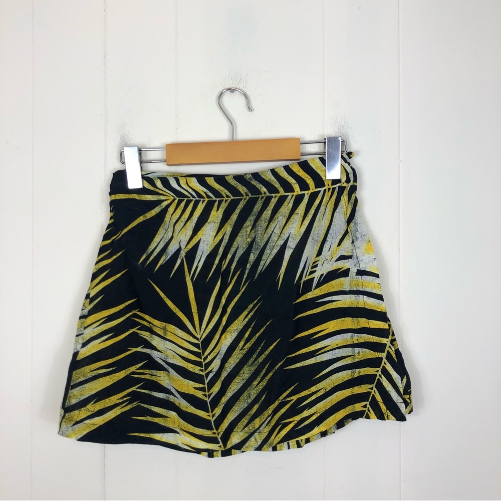Double Rainbouu Tropical Palm Leaf Wrap Skirt Sz XS